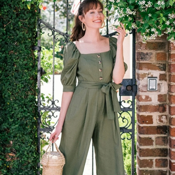 Gal Meets Glam Pants - Gal meets glam Sylvie linen jumpsuit